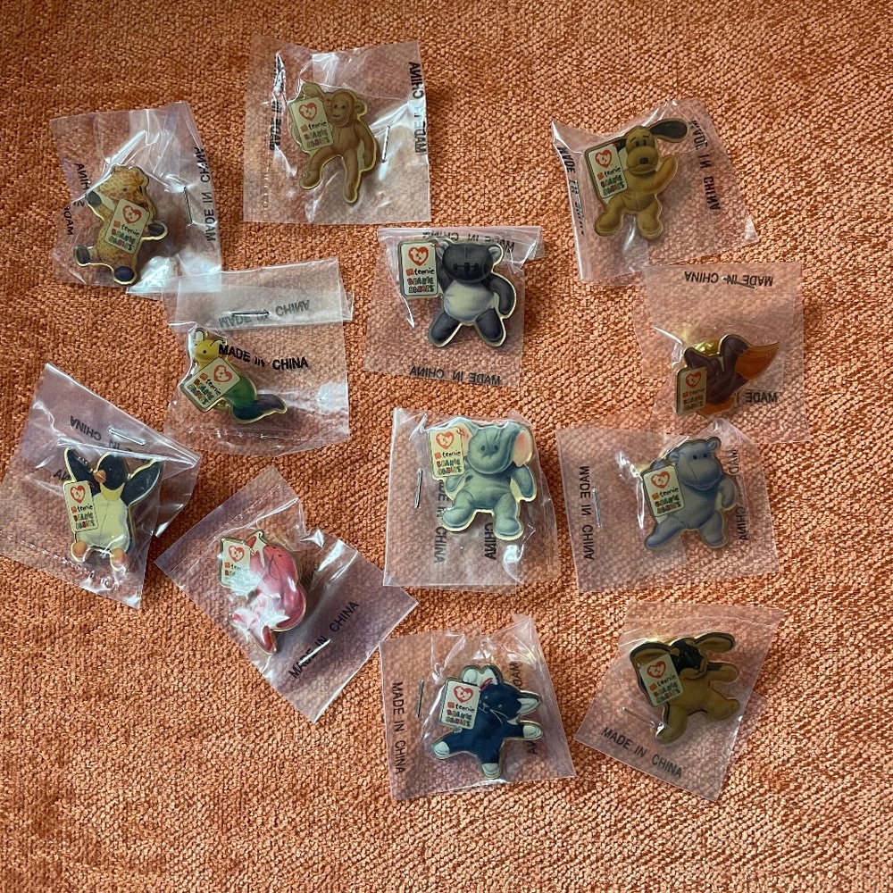 McDonald’s Beanie Baby Pins, Group 2, Sealed in Original Packaging